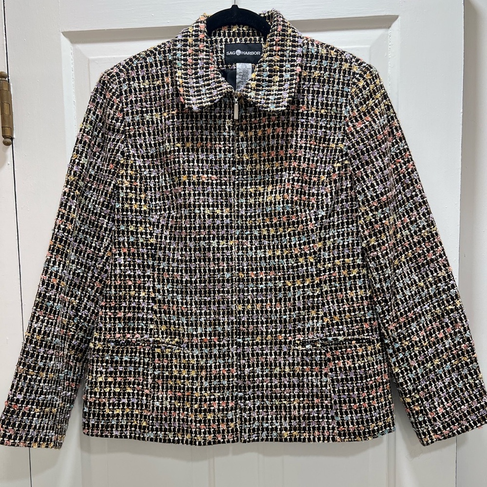 Sag Harbor Tweed jacket multi color size 12